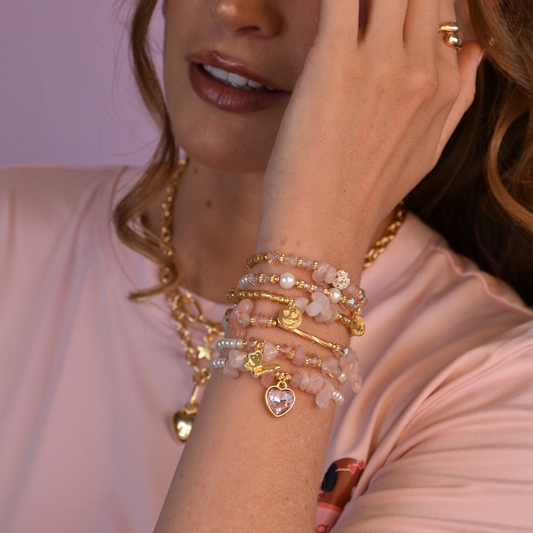 Set cuarzo rosa